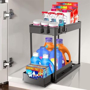 Organizator extensibil sub chiuvetă - 2 niveluri, rafturi reglabile | SINKNOVA
