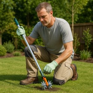 2‑în‑1: semănătoare de grădină și aerator de gazon | CULTIVATORKO