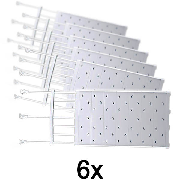 6x Raft extensibil cu prindere prin tensiune (48-80 cm, Fără găurire) | SHELFEXPEND