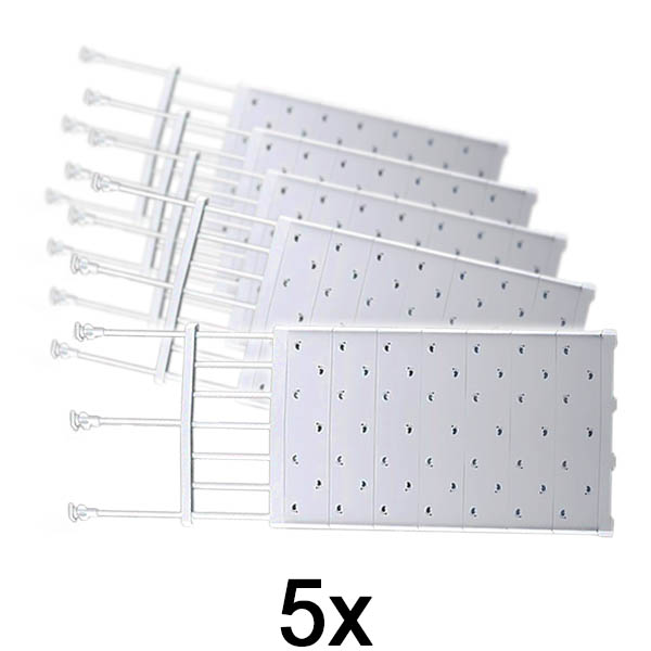 5x Raft extensibil cu prindere prin tensiune (48-80 cm, Fără găurire) | SHELFEXPEND