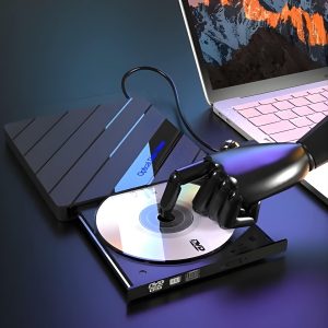 Unitate DVD externă + Hub USB - 4 porturi, card SD, USB-C | LAPDISC