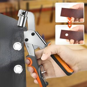 Instrument pentru repararea ocheților - curele, genți și prelate + 100 inele metalice | HOLANKO